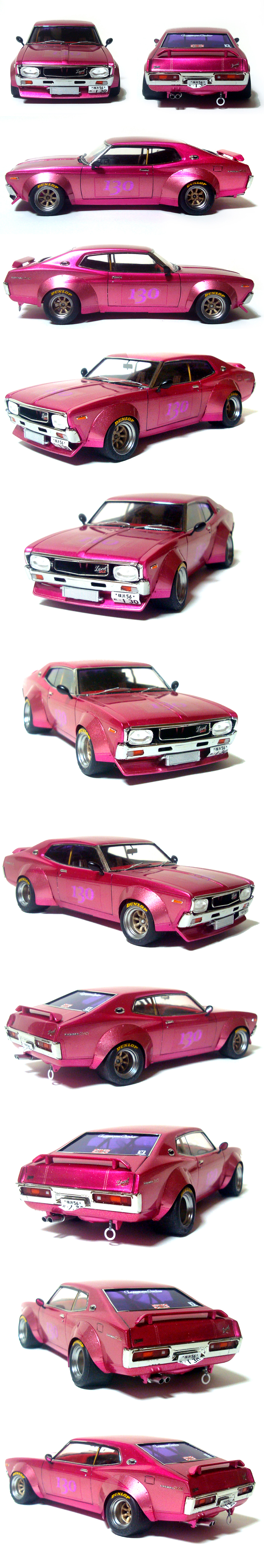 アオシマ 1/24 日産 ローレル 2000SGX 改 キャンディピンクメタリックラメ